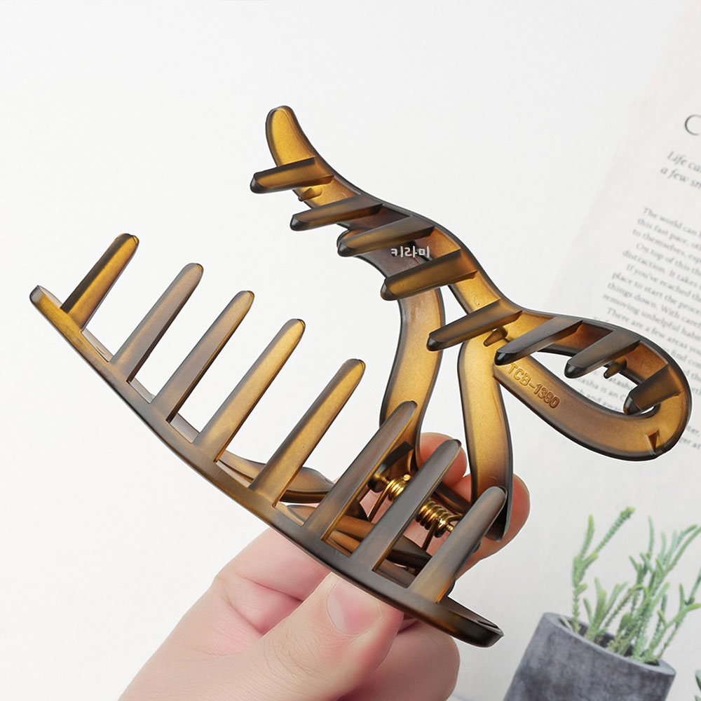 러블리 물결 하트머리핀 긴머리 올림 헤어집게핀 - 상세 이미지 3