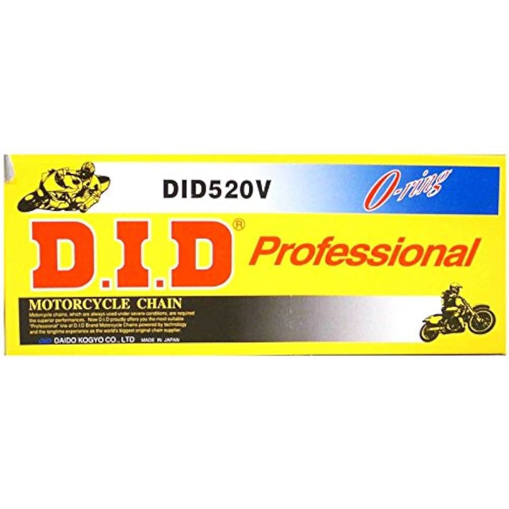 D.I.D. DID (520VO-112) 스틸 112 링크 프로페셔널 V 시리즈 오링 체인과 연결 82-Links Steel - 상품 이미지