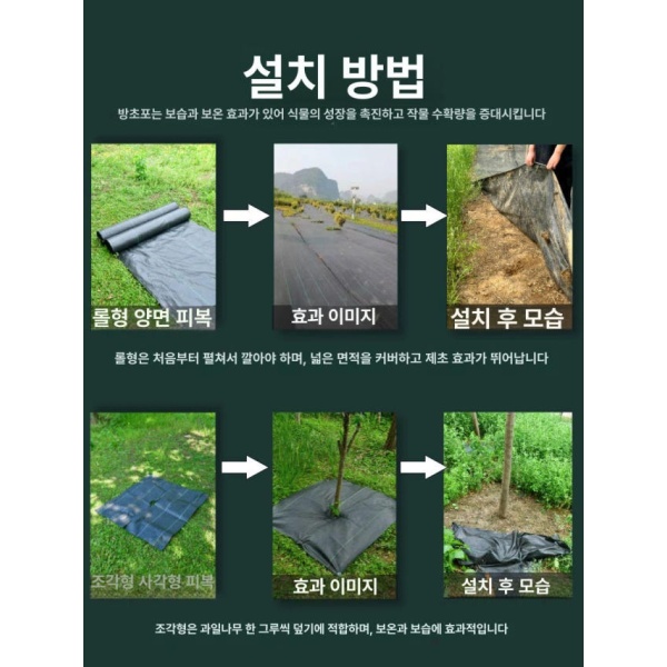 최강력 방수풀 경제용 차광막 텃밭 방초매트 제초매트 마대 60g - 상세 이미지 3