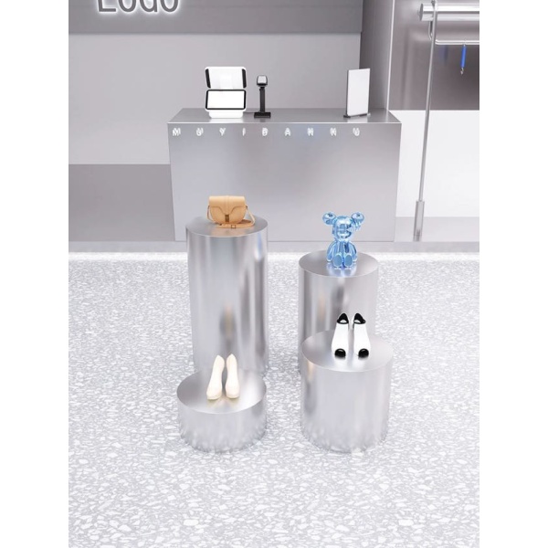모던 스튜디오 철제 디스플레이 진열대 행거 원형 전시대 60cm 실버 원형 전시대 20cm 실버 - 상세 이미지 4