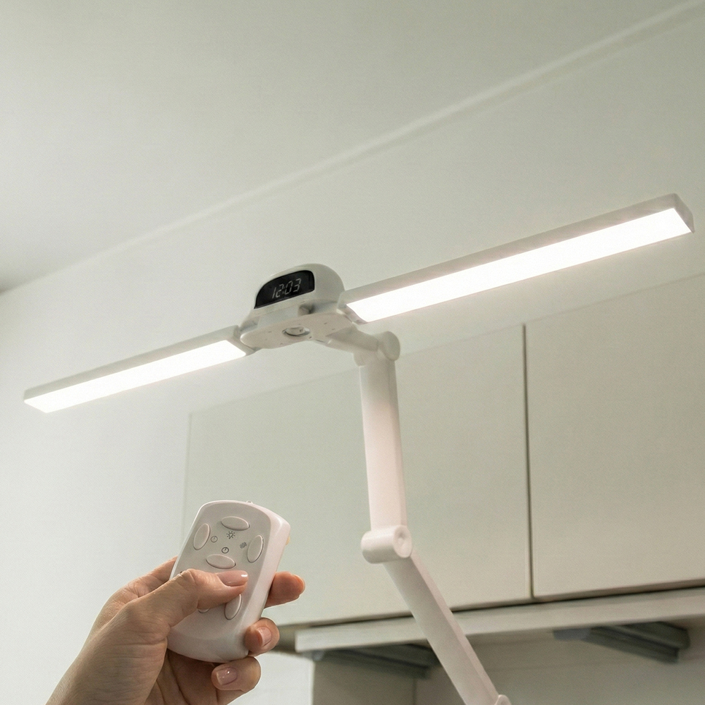 900mm 울트라 LED 책상 스탠드 와이드 스텐드 리모컨 화이트 아이스터디 제품 이미지