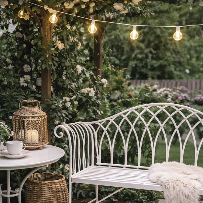 프렌치 블랑 빈티지 화이트 인테리어 정원 카페 주물 공원 철제 야외용 야외 벤치 의자