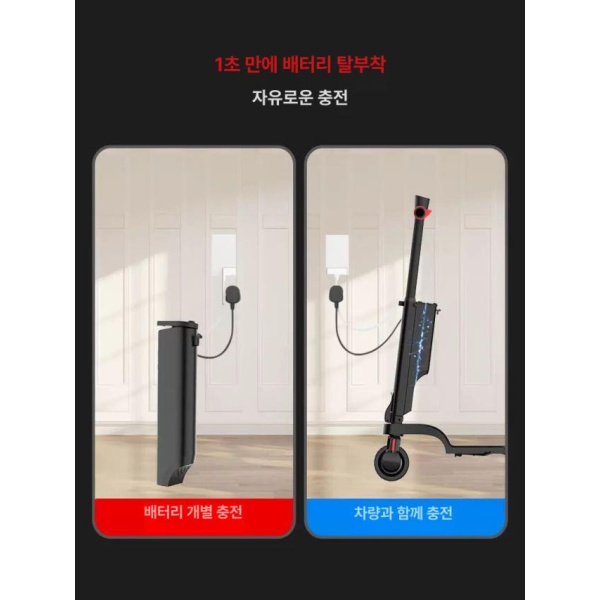 최신형 초경량 접이식 전동 성인용 미니스쿠터 X6 단일 배터리 좌석 비앱 X7-스탠드형 접이식 36V - 상세 이미지 4