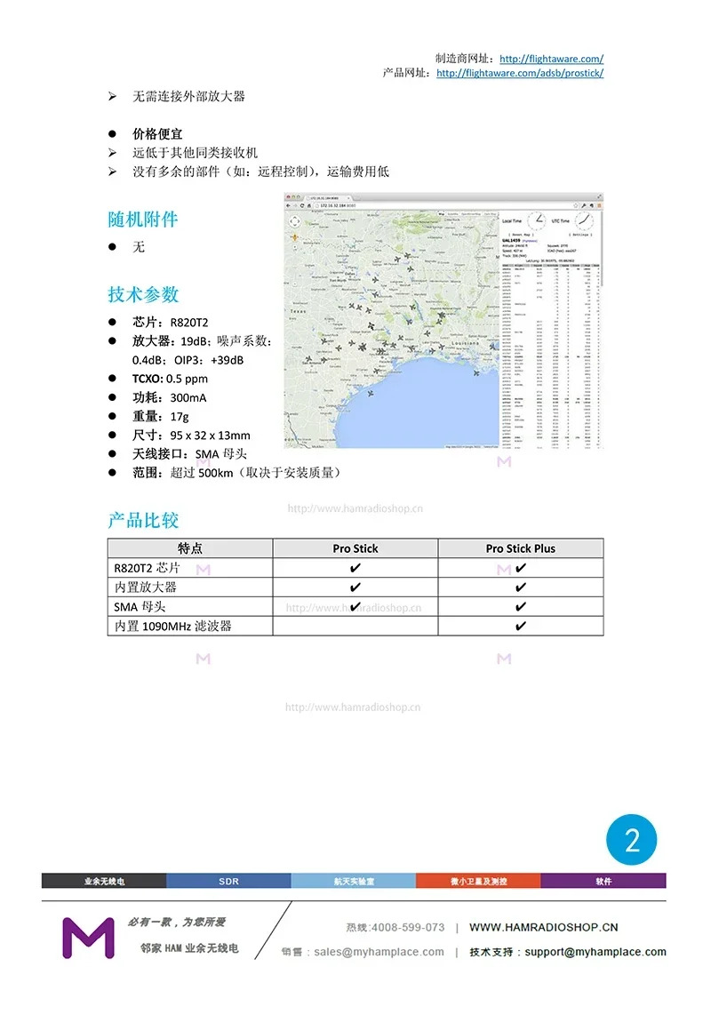 FlightAware FA-ADSB-PS Pro 스틱 고성능 ADSB 수신기