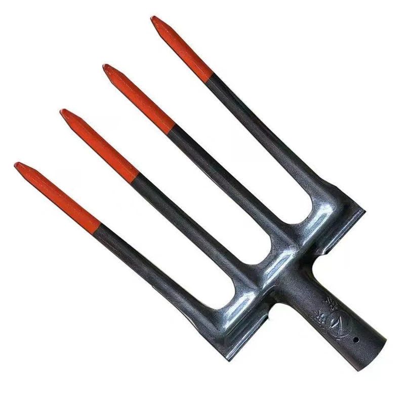 삼지창 삽 고구마 캐기 도구 대장간 제작 텃밭용 호크형 프리미엄 D자형 나무 손잡이 포함 - 상세 이미지 2