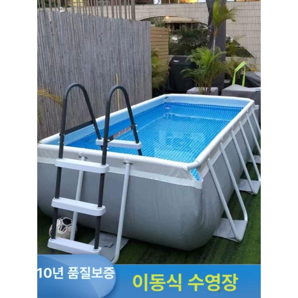 프리미엄 대형 이동식 수영장 야외수영장 지붕형풀장 B 성인용 대형수영장 이동식수영장 단수풀장 A - 상품 이미지