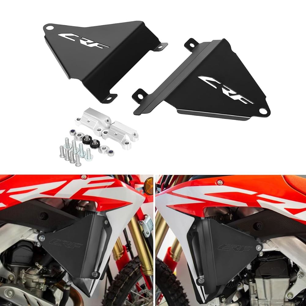 CRF450L 라디에이터 브레이스, CRF450RL CRF450X 2019-2024 도로 더트 바이크 알루미늄 사이드 가드(블랙)와 호환됩니다 Black6 - 상품 이미지
