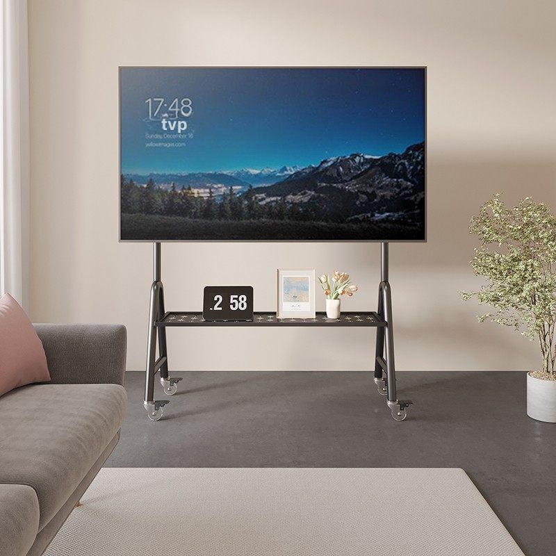 TV거치대 TV스탠드 인테리어 거실 85인치 이동식 엘레강트화이트 이중층 1개 90x0cm - 상세 이미지 4