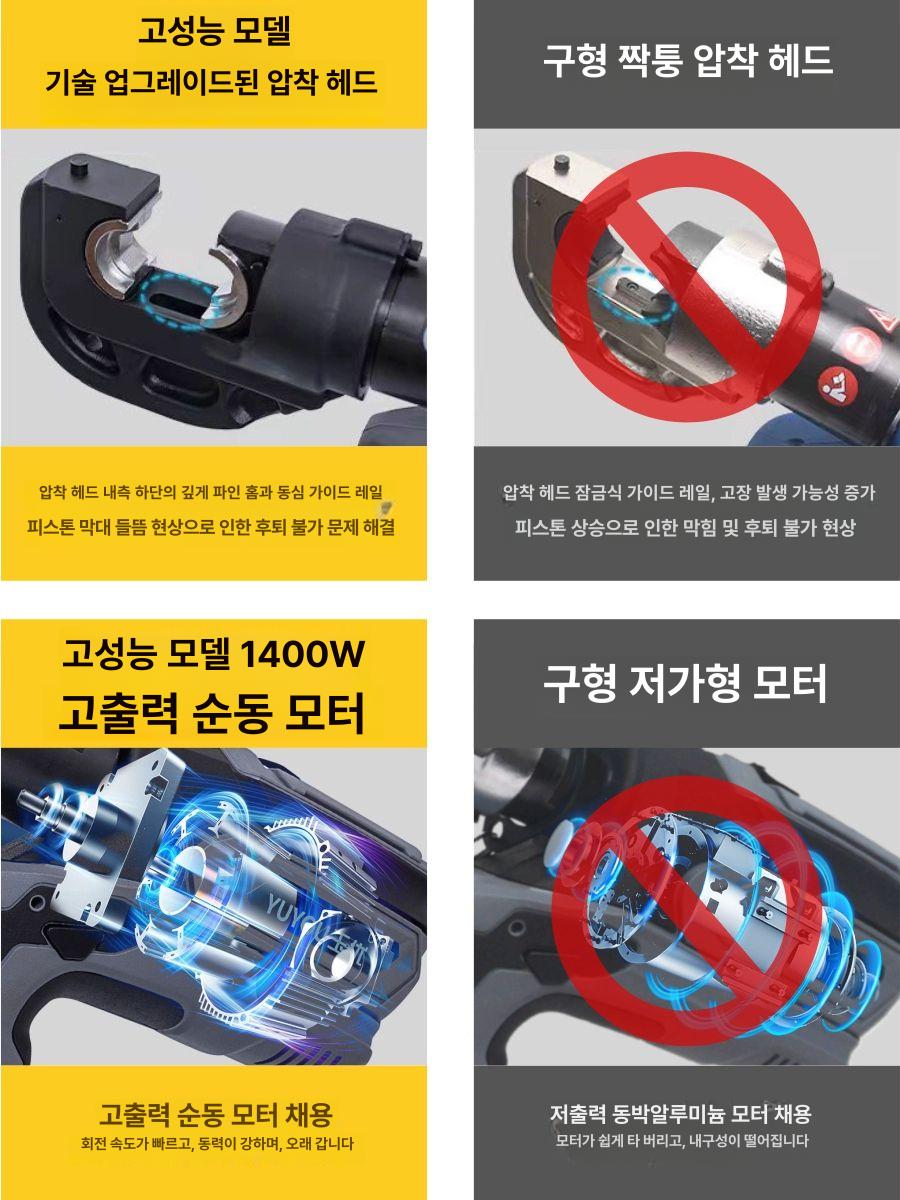 전동 유압 터미널 압착기 단자 프레스 전기 충전 충전용 클램프 배선 케이블 와이어 무선 - 상세 이미지 3