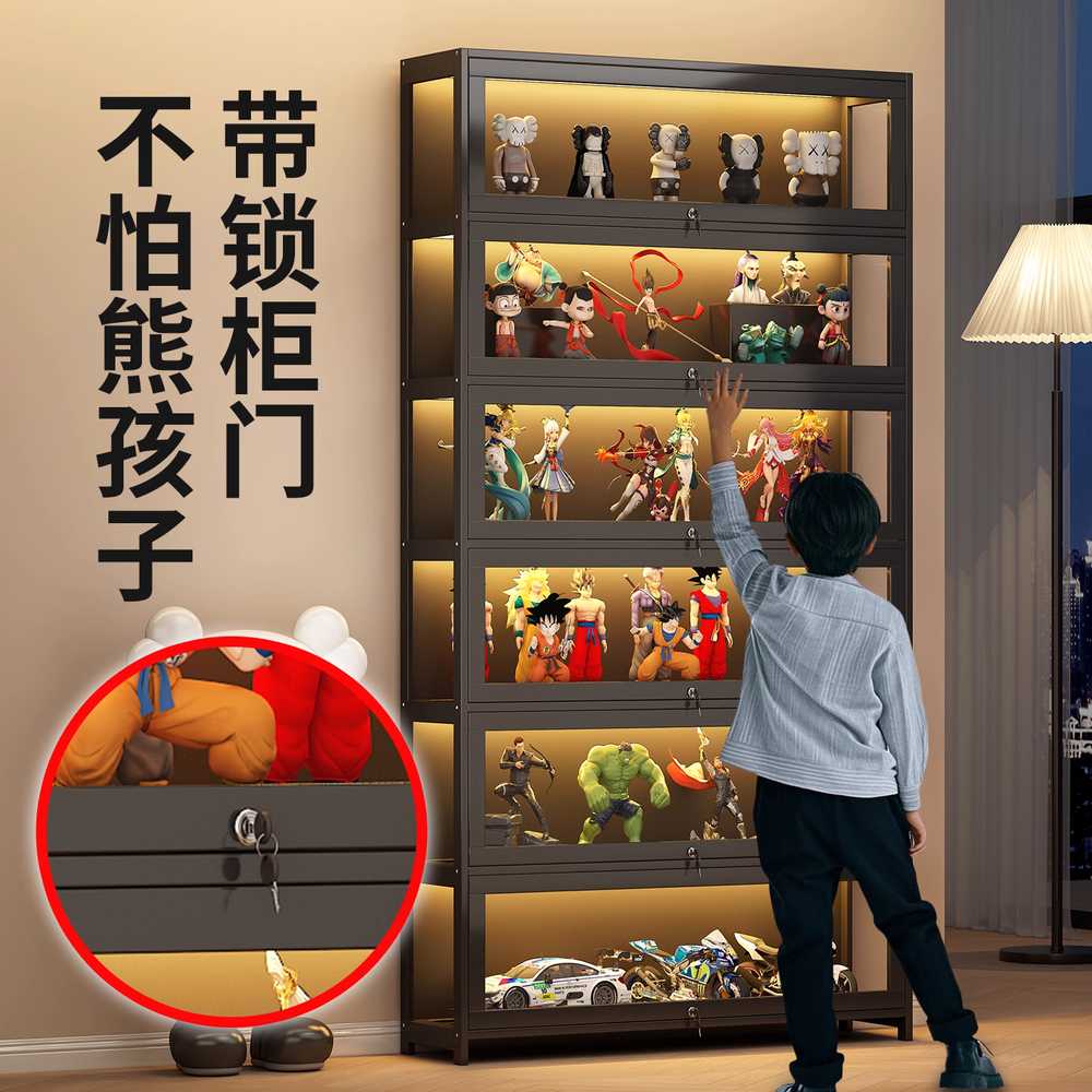 인형장식장 아크릴 하우스 레고장 거실 투명 진열 블랙 - 상세 이미지 3