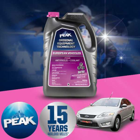 자체제작 제미카 포드 몬데오(~14) 2.0 3세대 피크 PEAK OAT 핑크 냉각수 3.78리터 1개 실리케이트 무첨가