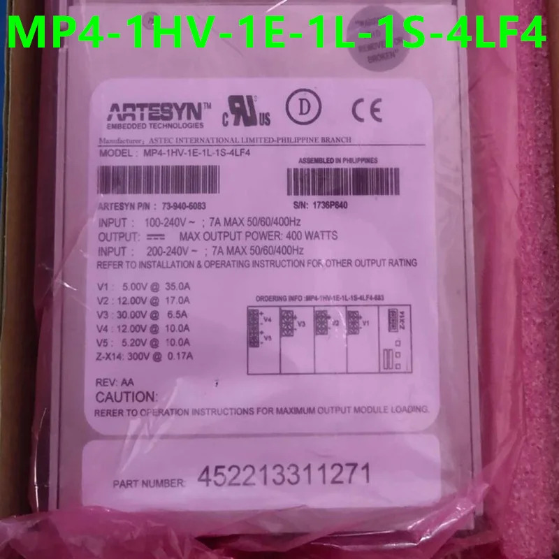 ARTESYN 400W 전원공급장치 MP4-1HV-1E-1L-1S-4LF4 73-940-6083 거신