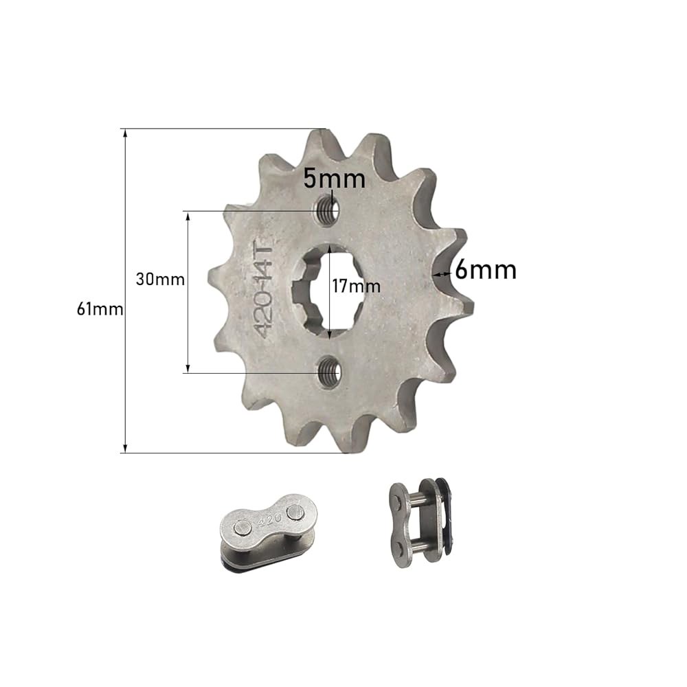420 리판 론신 ATV 포트 더트 바이크 70cc 110cc 125cc 140cc용 14T 17mm 프론트 스프로켓 12T - 상세 이미지 2