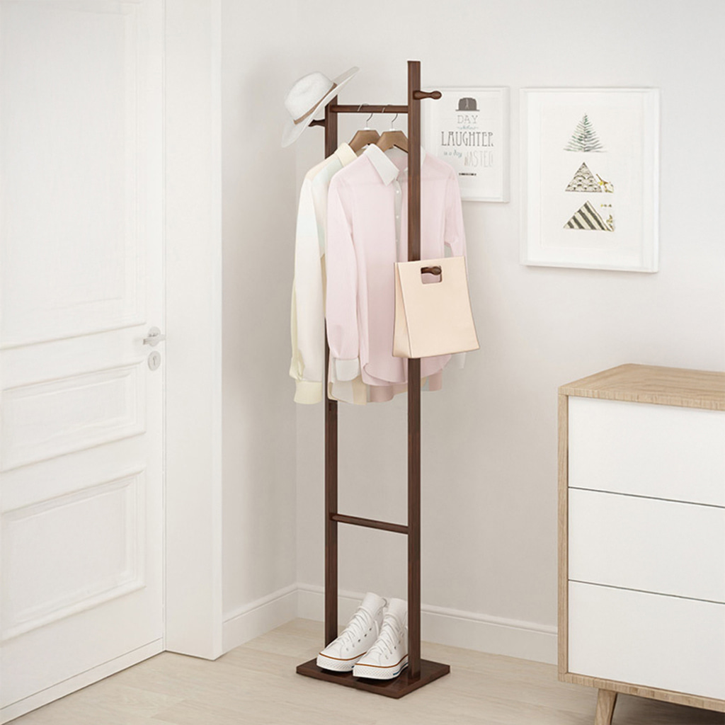 우루 미니 스탠드 우드 행거 DIY 거실 틈새 원목 대나무 슬림 옷걸이 내추럴/브라운