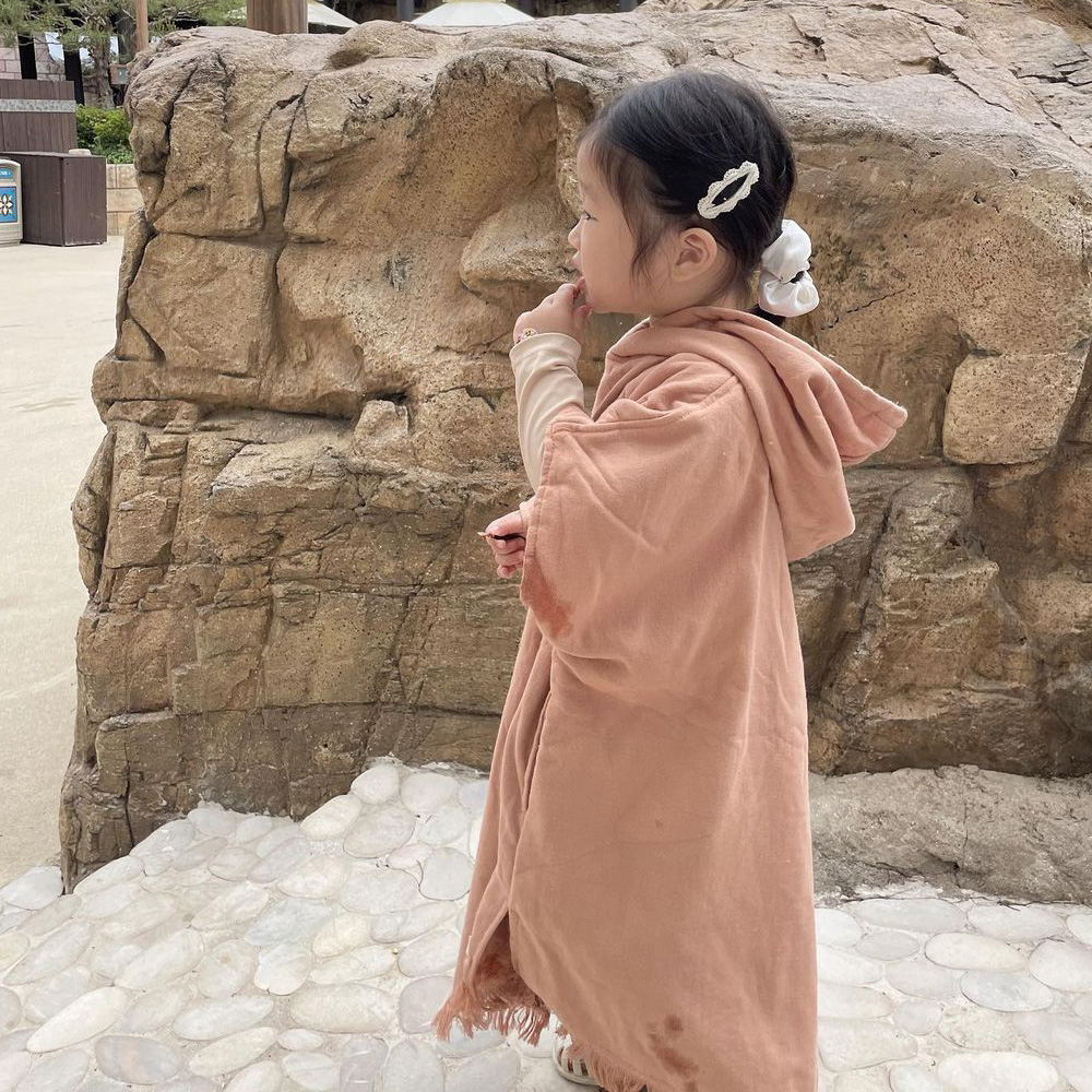 라비베베 유아 비치가운 아기 어린이 목욕가운 후드비치타올 수건