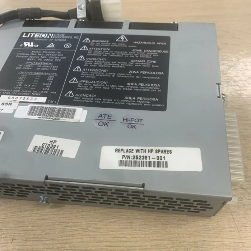 거오리지널 전원공급장치 hp호환 DL360G2 200W PS-6251-3C 261437-001 252361-001