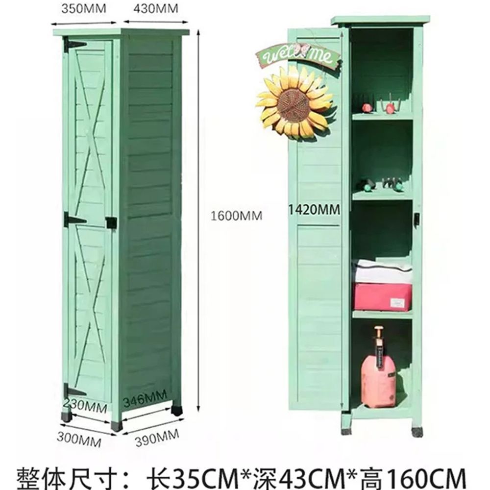 야외수납함 수납정리함 방부목 수납함 방수 A. 1, A. 갈색 원목 상판 5934100cm - 상세 이미지 3