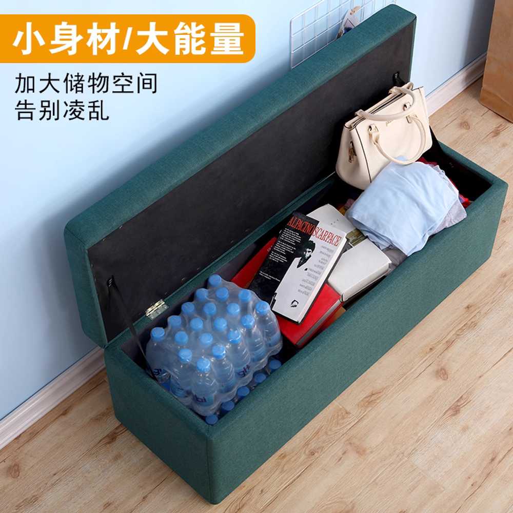 수납 소파 벤치수납장 낮은 의자 쿠션 와이드 속깊은 150cm x 30cm x 35cm 레드 - 상세 이미지 5