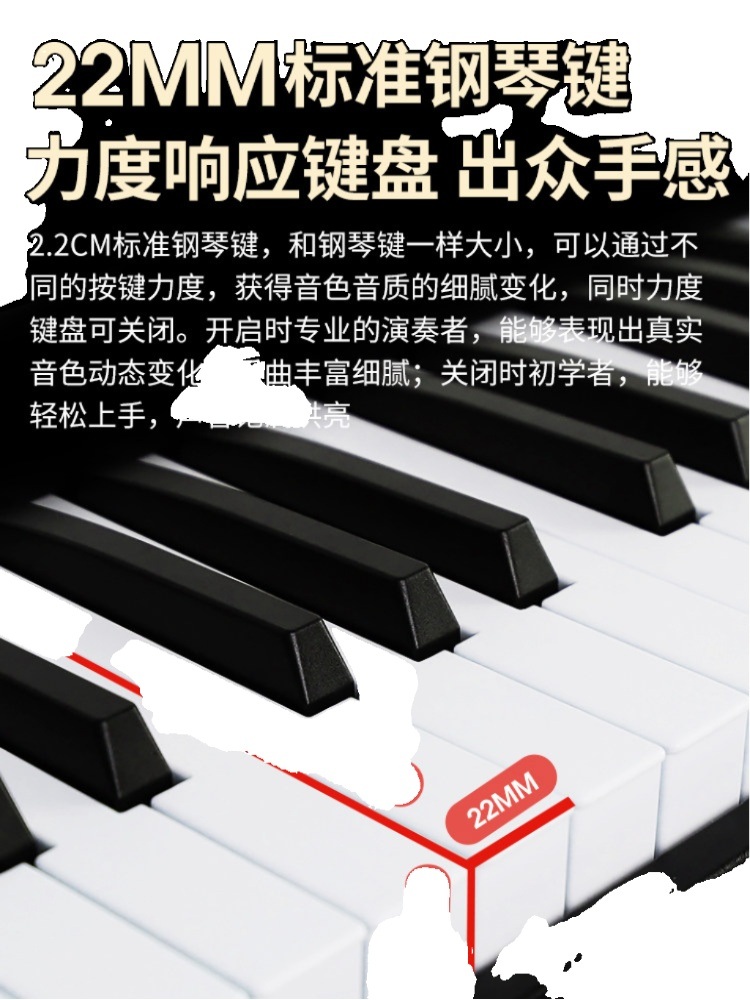 휴대용 접이식 디지털피아노 88건반 전자 피아노 음악 연주용 전문가용 입문용 전문가용 쿨 블랙 - 상세 이미지 3