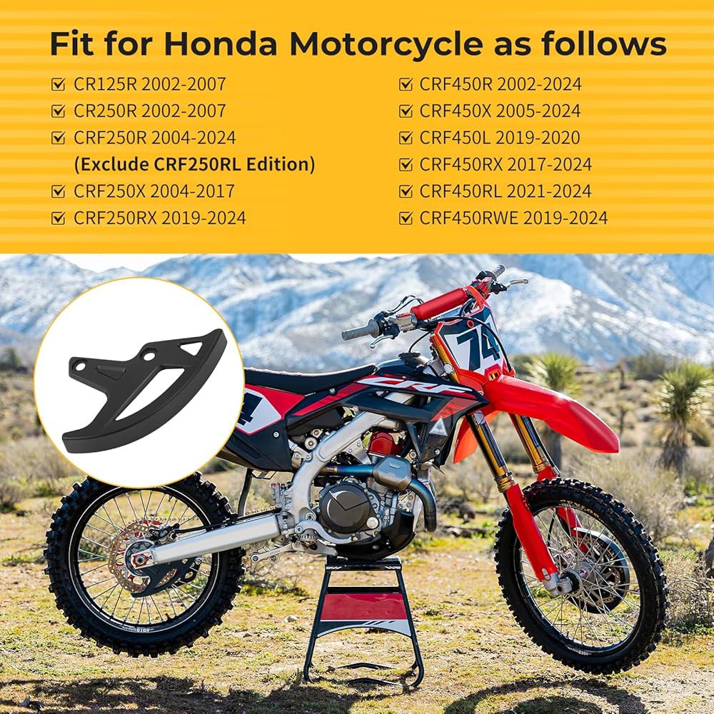M MATI Black Rear Brake Disc Cover Guard for Honda CR125R CR250R 2002-2007 CRF250R CRF250X CRF250RX - 상세 이미지 3