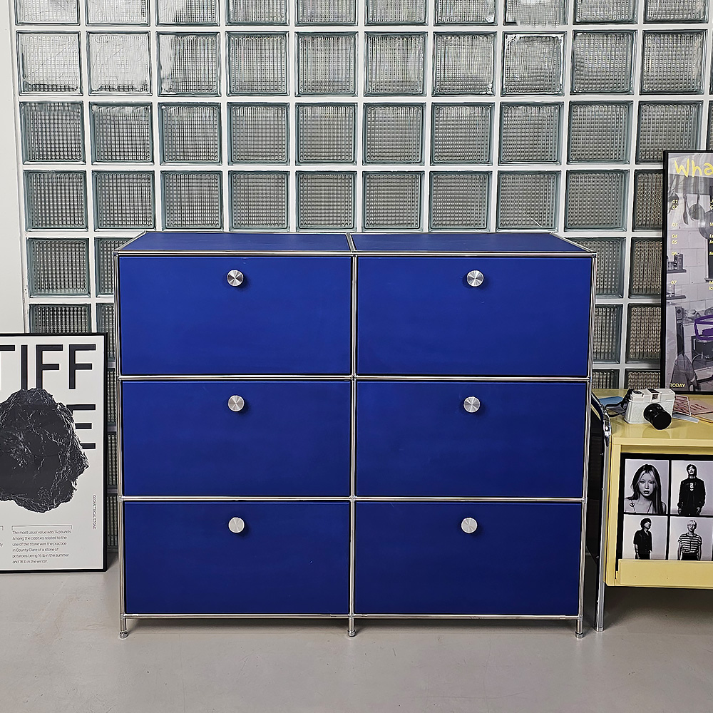 나무뜰 던에드워드 미드센츄리 모듈 가구 컬러커스텀 120x41x103cm, 6단, 1200 서랍장 RAC529C 이미지 3