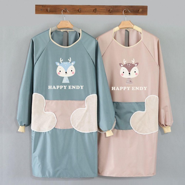 지니몰 앞치마 하트 타올 방수 작업복 긴팔