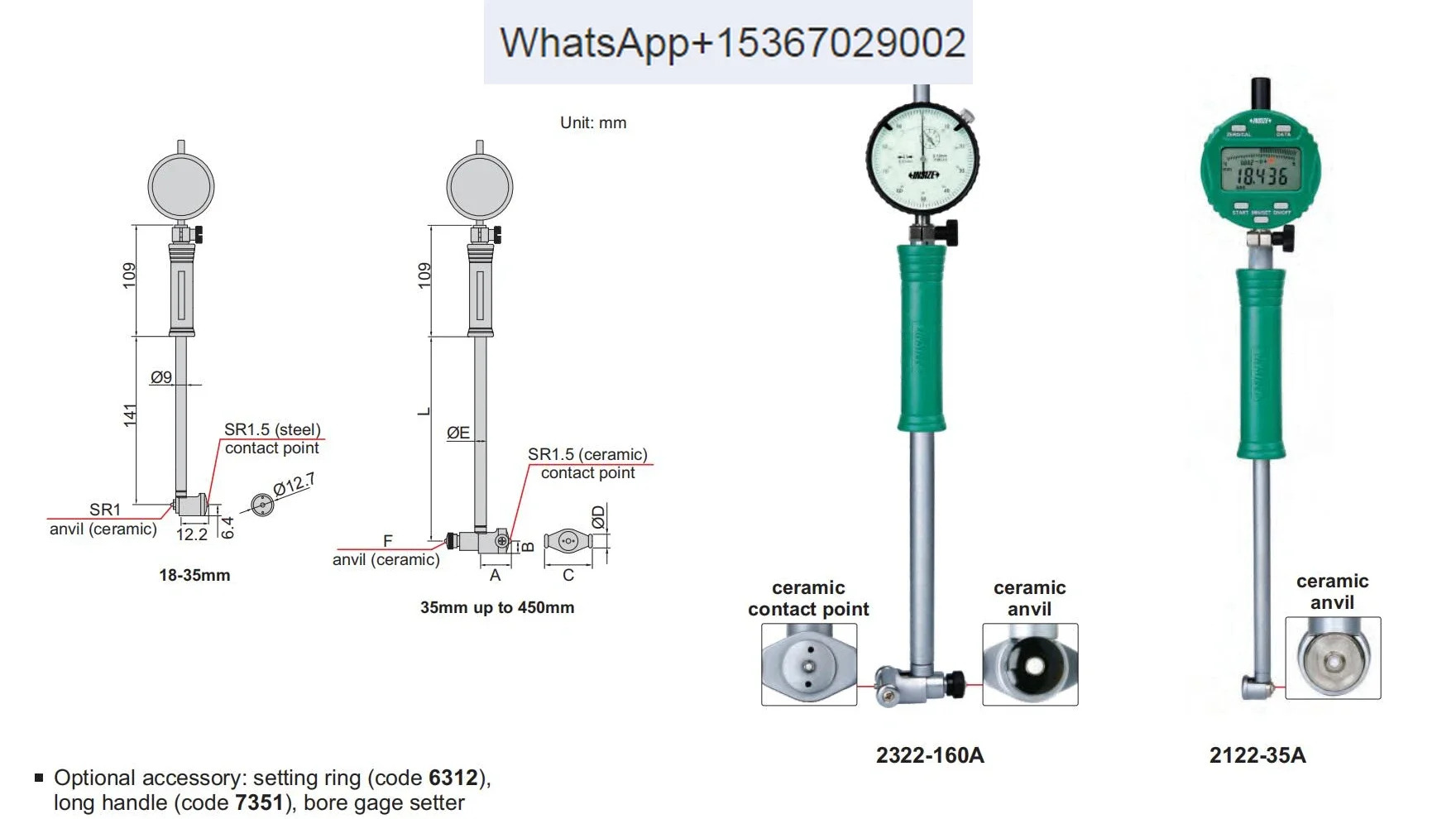 Pengukur lubang ize dengan indikator 다이얼 berukuran 0.01mm