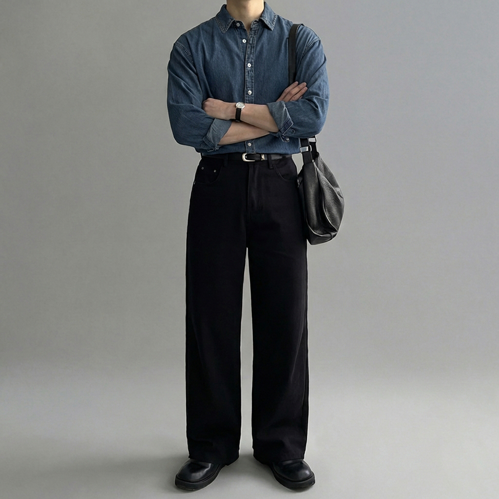 남자청남방 남자데님셔츠 오버핏데님셔츠 - 상세 이미지 2