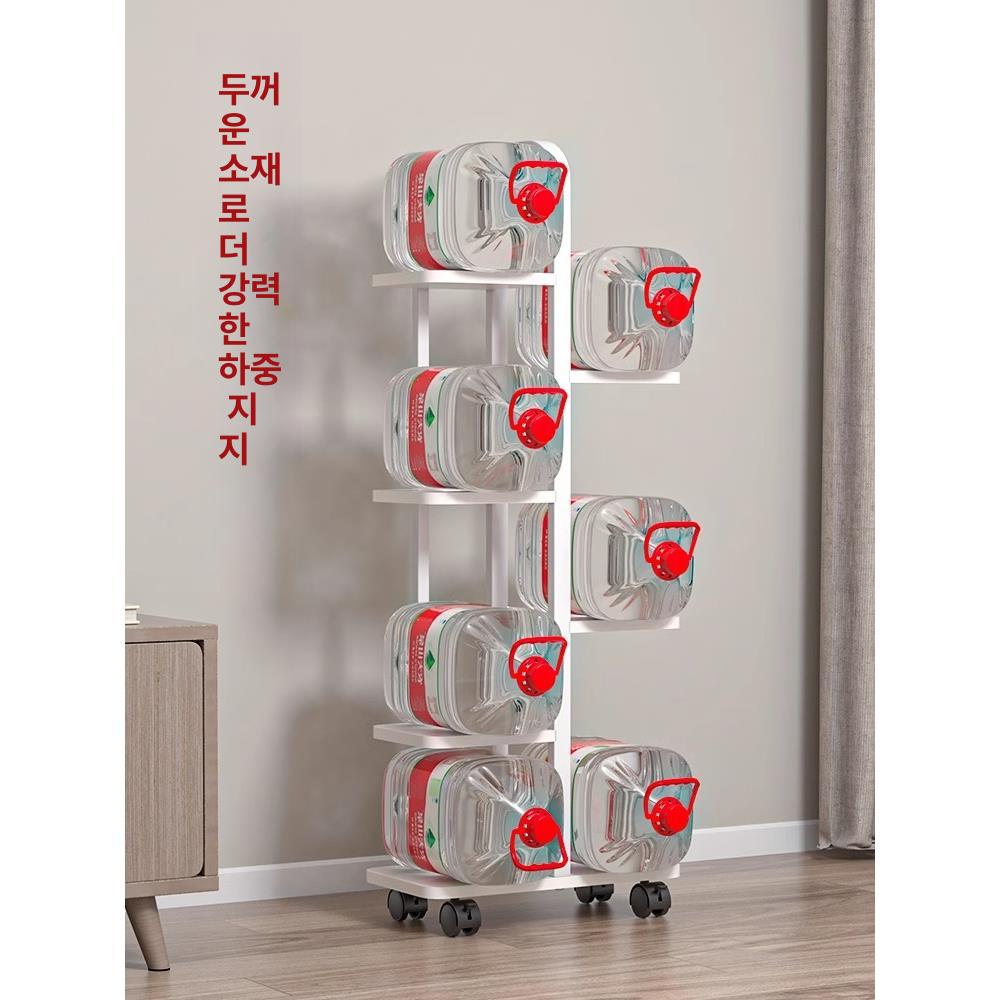 화분 진열대 베란다 이동식 거실 철제 인테리어 계단식 5칸 화이트 프레임+내추럴 우드 - 상세 이미지 4