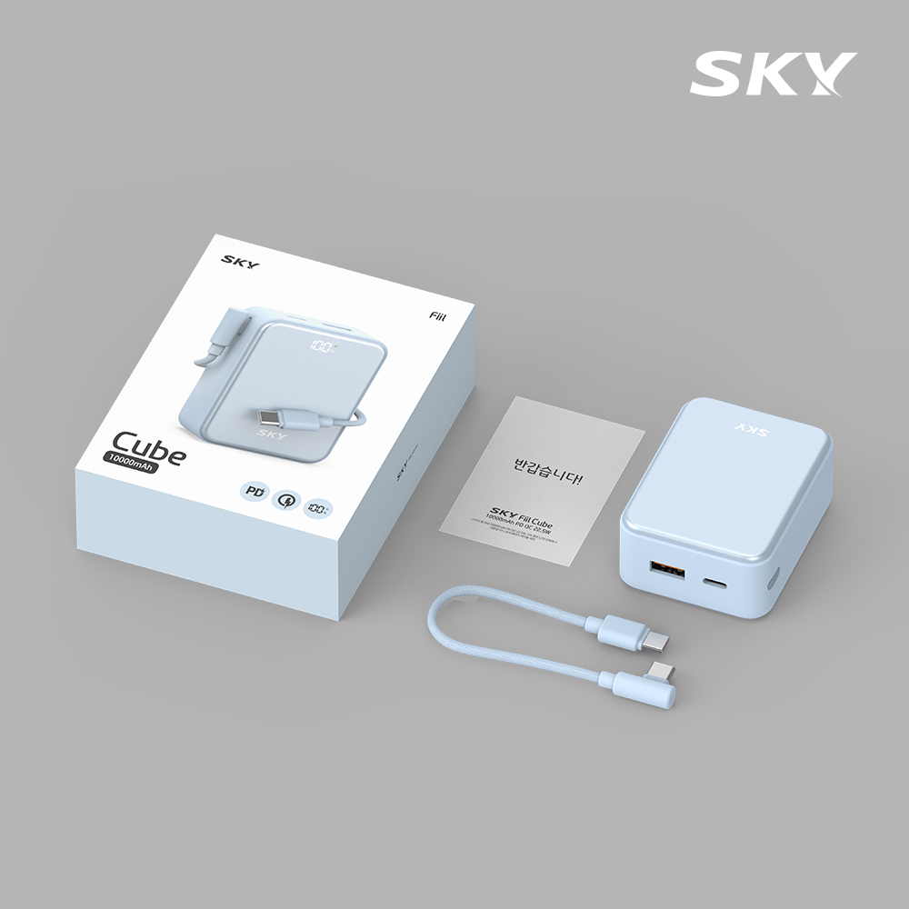 스카이 필 큐브 10000mAh PD QC 22.5W A10 보조배터리 블루 이미지 8