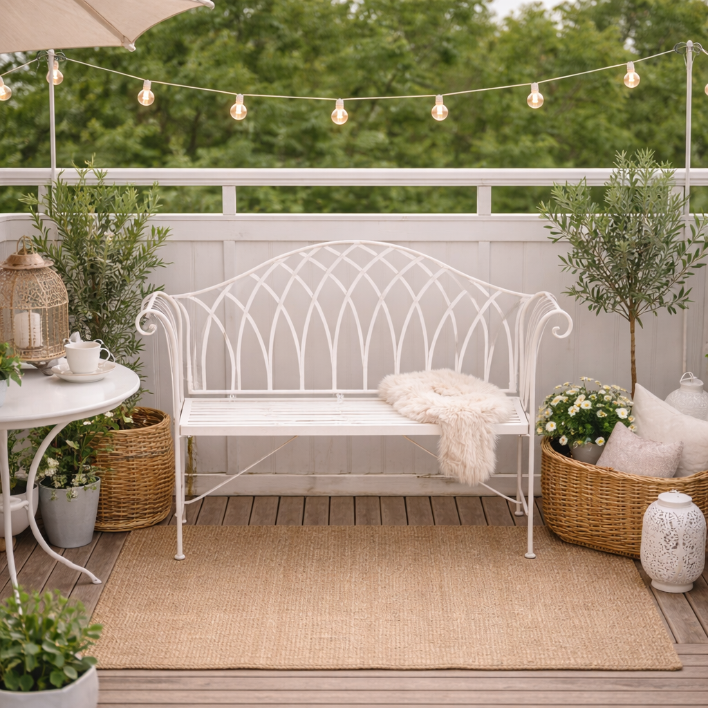 프렌치 블랑 빈티지 화이트 인테리어 정원 카페 주물 공원 철제 야외용 야외 벤치 의자