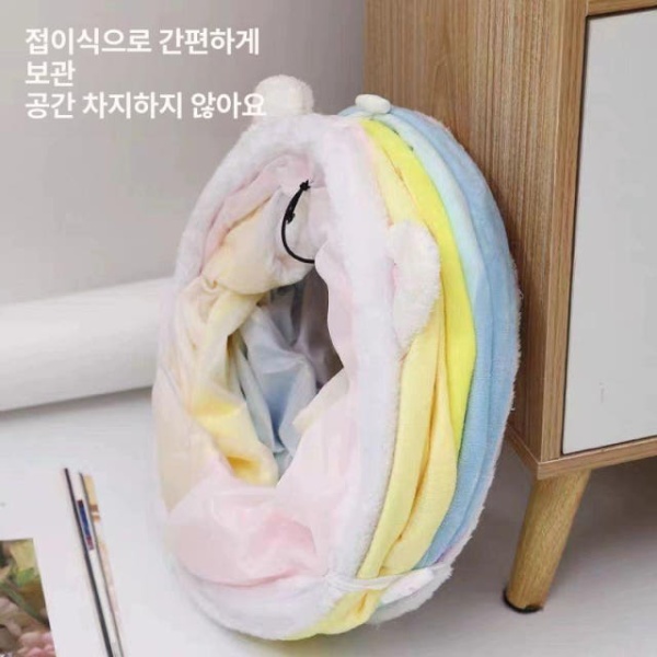 최고의 고양이 터널 텐트 고양이장난감 캣터널 터널숨숨집 고양이숨숨집 무지개 귀 무지개 고양이 귀 터널 - 상세 이미지 3