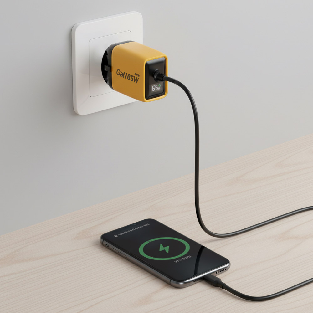 C타입 PD USB 65W LED 디스플레이 PPS GAN 접지 초고속 일체형 충전기 이미지 6