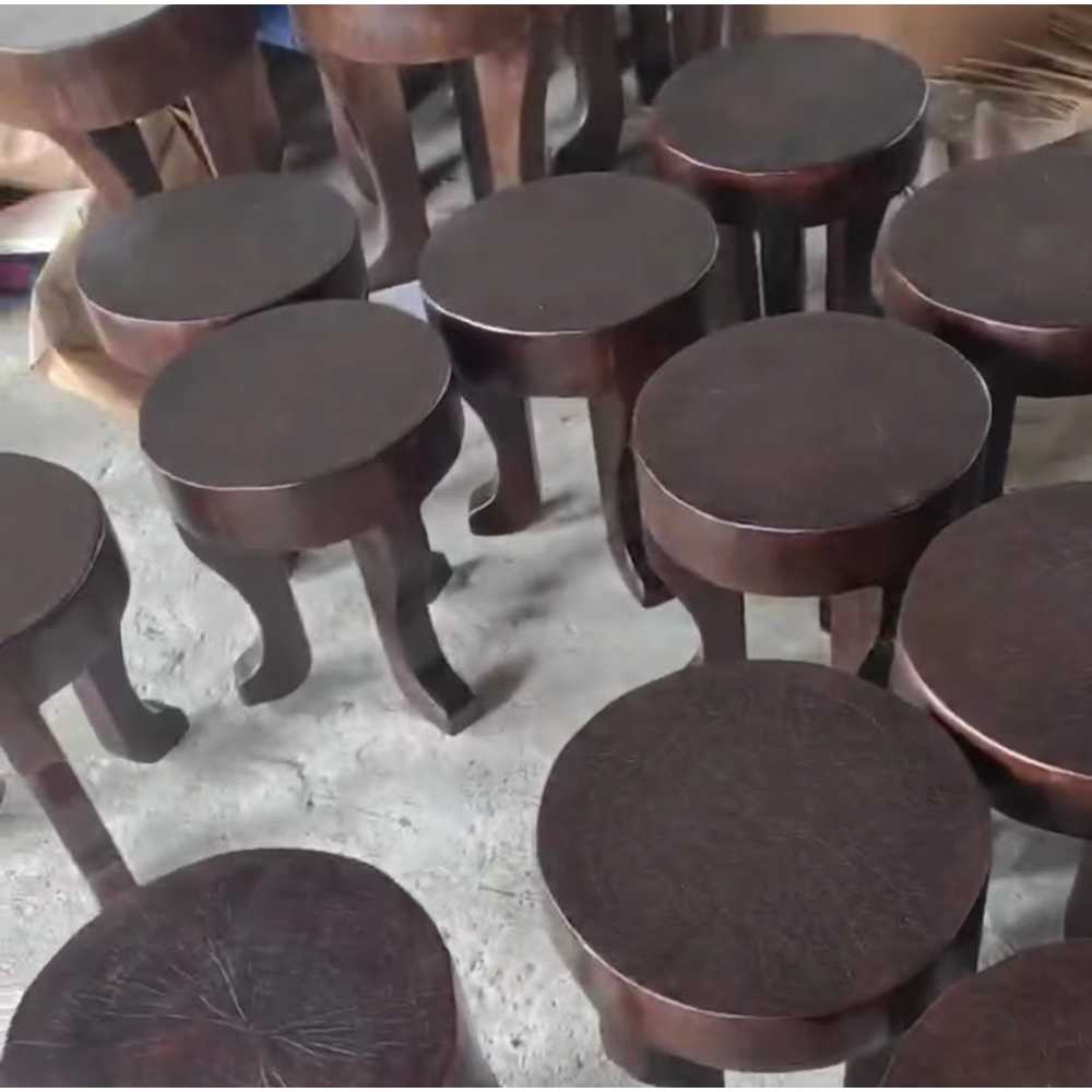 아프리칸 스툴 현관 테이블 원형의자 카페 벤치 소품 - 상세 이미지 3