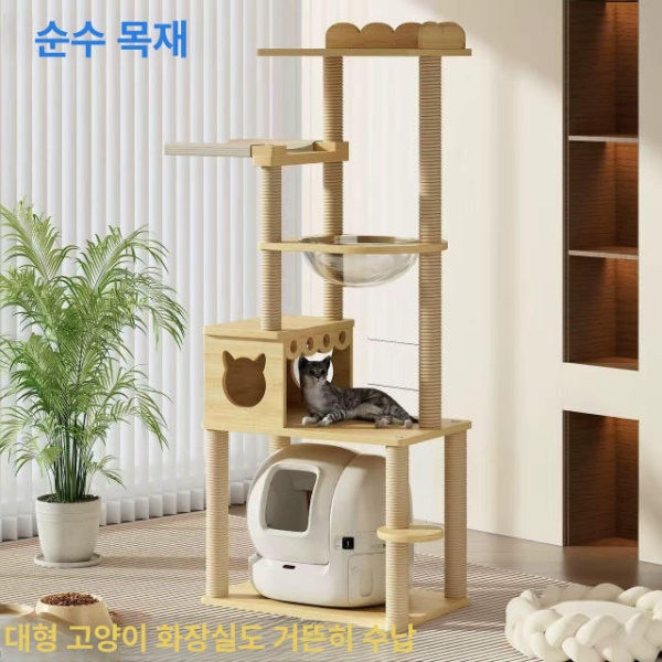 프리미엄 원목 고양이 장난감 캣타워 놀이 기구 구조물 고양이용 해먹 놀이대 나무 집 원목화장실 전실목 M60137실목 기둥 전실목 M60137실목 기둥 - 상품 이미지