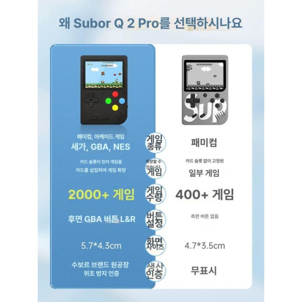 최강 복고풍 고급형 핸드헬드 레트로 미니 소형 게임보이 아케이드 검정 16G 기본형 500개 클래식 FC 중국 본토 단일 기기 표준형 - 상세 이미지 3