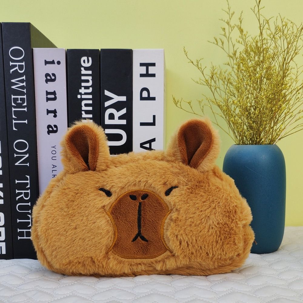 카피바라 봉제 필통 펜 파우치 인형 생리대 보관 수납 문구 화장품 귀여운 신학기 선물 - 상세 이미지 3