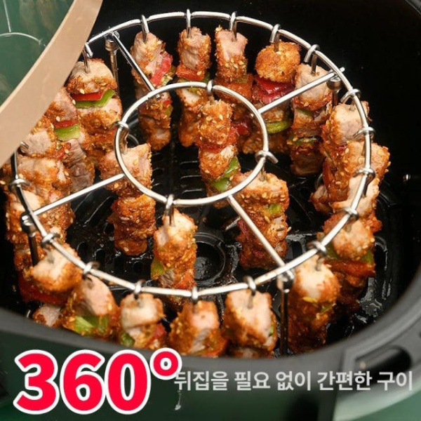 프리미엄 수직 그릴 에어프라이어 오븐 스테인 꼬치 12개 예비 소스 없음 예비 12개 꼬치 소스 없음 - 상품 이미지