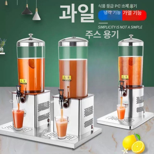 프리미엄 업소용 뷔페 냉온 투명 음료 디스펜서 6L 사각형 식혜 냉음료 우유 열음료 디스펜서 8리터 - 상세 이미지 2