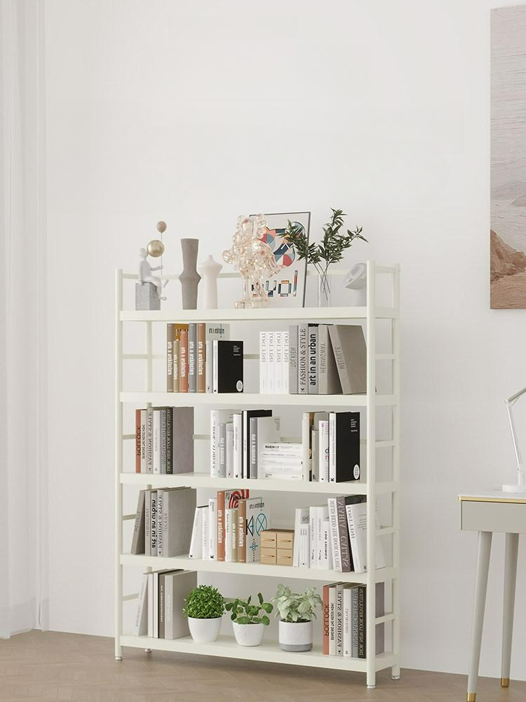 유어셀프장식장 화이트 수납 블랙 선반 모던 엔틱 전시대 베이지티 3단 120 x 25x93cm - 상품 이미지