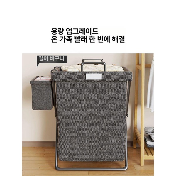 초강력 접이식 블랙 세탁 바구니 수납 정리 수납바구니 정리바구니 수납바스켓 A 화이트 중형 - 상세 이미지 2
