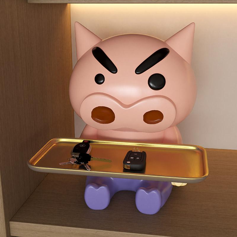 짱구 열쇠 보관함 부리부리몬 거치대 컵홀더 티슈박스 현관 거실 문 장식품 피규어 선물 부리부리몬 데스크탑 트레이 - 상세 이미지 4