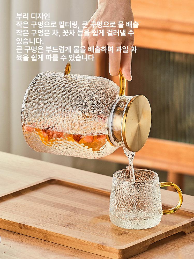 음료 디스펜서 셀프 카페 식혜 음료수 저그 뷔페용 주스 해머드 직선 1750ml 실버 +2컵 - 상세 이미지 3