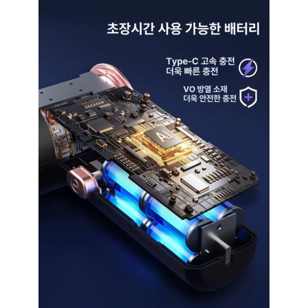 궁극의 4in1 차량용 청소기 휴대용 에어건 무선 자동차 핸디 청소기에어건 브러시리스 슈프림 에디션 999999R 폭발 흡입 16.업그레이드된 블랙 - 상세 이미지 3