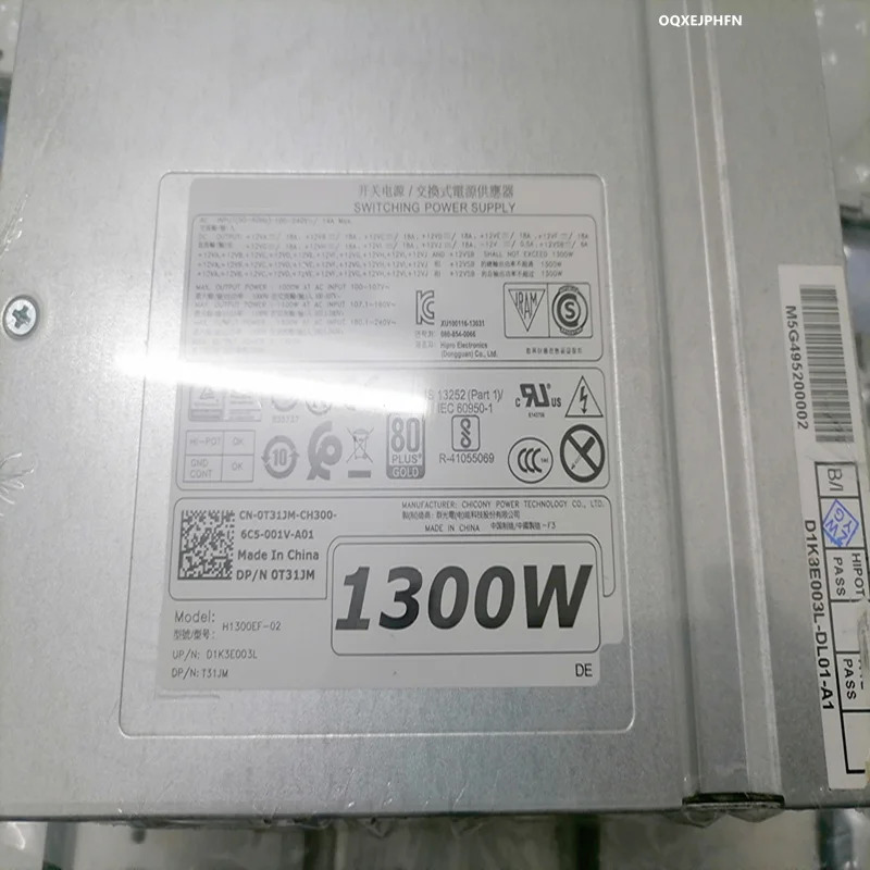 DELL T5810 T7810 T7610 T7910 전원공급장치 H1300EF-02 T31JM 0T31JM 1300W 신