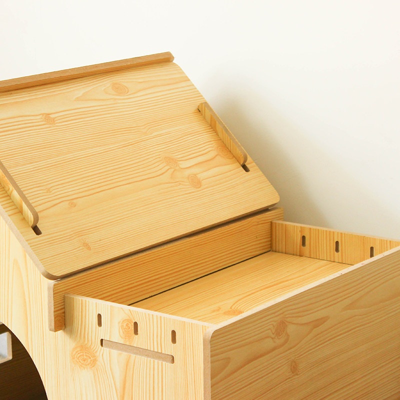판넬개집 강아지고양이합사 조립식 친환경 원목 DIY 오픈형지붕 아치형입구 다용도 펫하우스 - 상세 이미지 3
