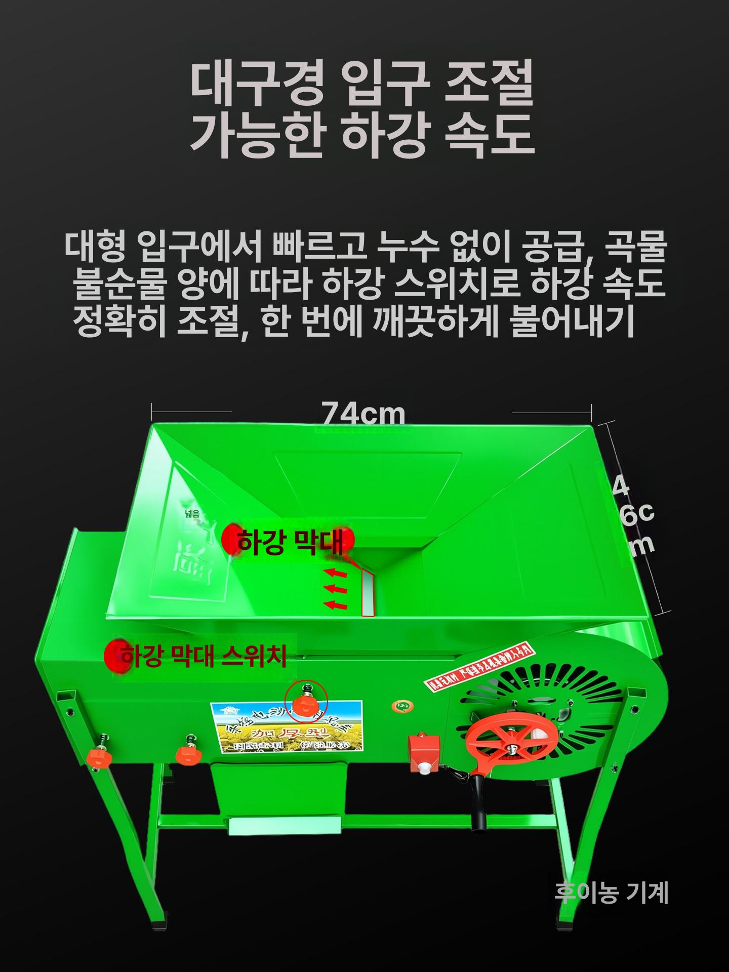 원심 고압 블레이드 탈곡용 키질 풍차형 농업용 건조기용 클래식그린 + 150W 알루미늄 - 상세 이미지 2