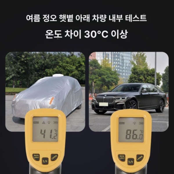 프리미엄 자동 리모컨 차량 커버 실버 자동차 방수 태양광 차단 차량용품 고급형 기본형-실버 전용차량-모델 주석 - 상세 이미지 3