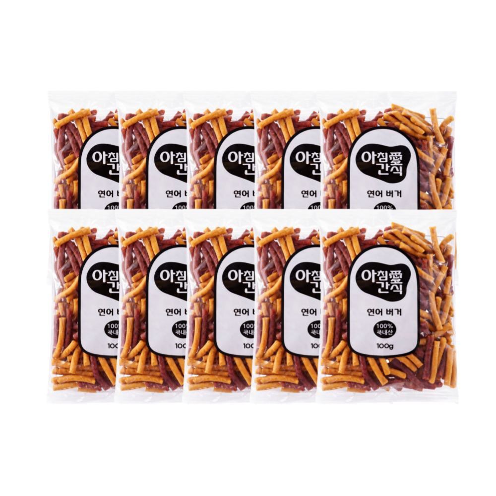 아침애 버거 노즈워크 칭찬 강아지 간식 연어, 100g, 10개 - 상품 이미지