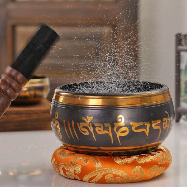 프리미엄 네팔 싱잉볼 요가 용품 명상 그릇 사운드 테라피 수제 도장 와셔 14.5cm 8cm 도장 와셔 - 상세 이미지 2